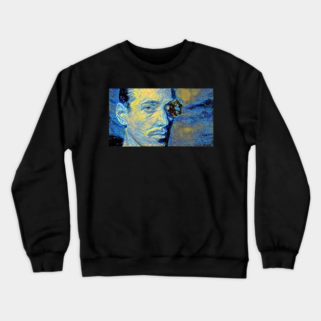 Half-Life Mr. Valve Open Your Eyes Version Starry Night Crewneck Sweatshirt by Starry Night